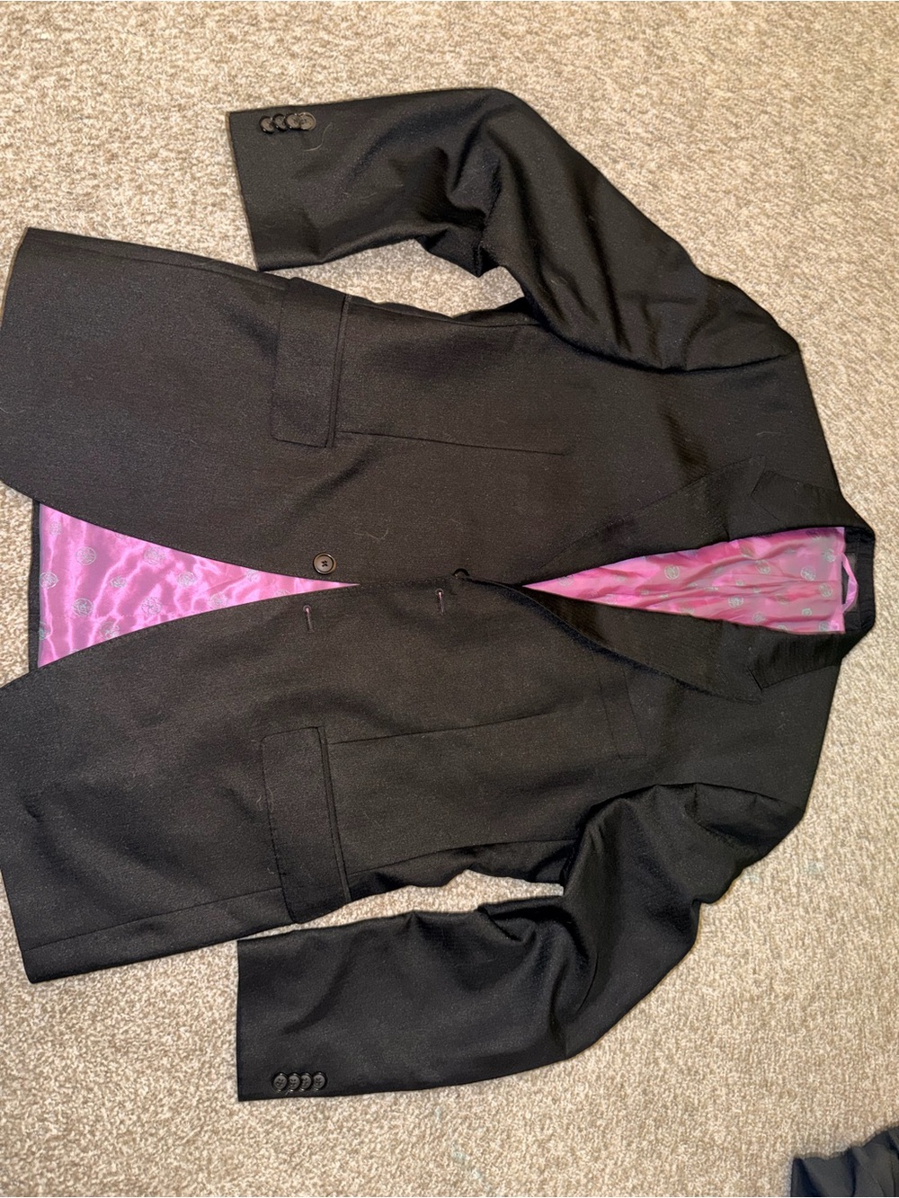 Sean John Black Blazer with Pink Lining